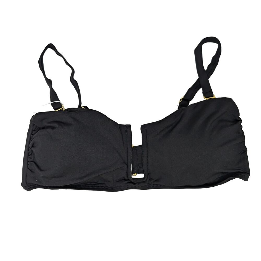Andie Swim Cartagena Top Bikini Black V-Neck Bandeau